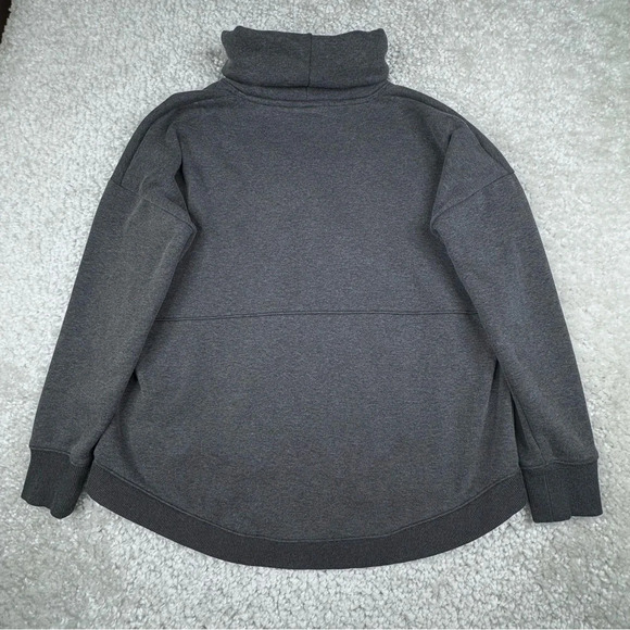 Athleta Cozy Karma Fleece Turtleneck Funnel Neck Sweater Oversize Grey small - Picture 4 of 8